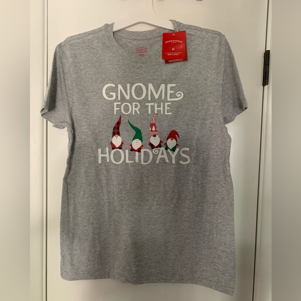 Holidays Christmas gnome pj tshirt sleep shirt M